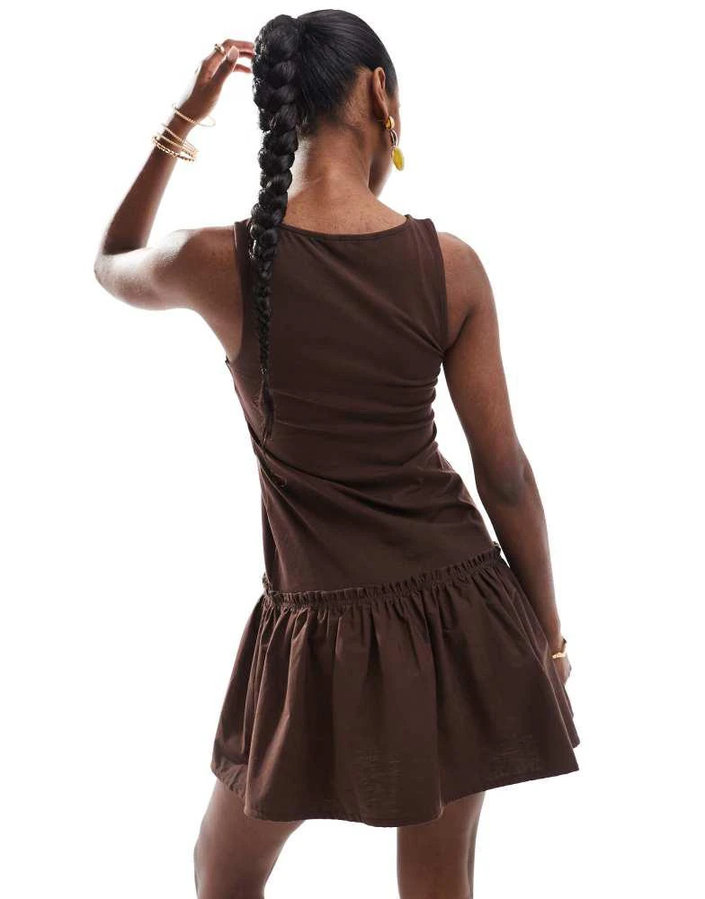 knee length dresses for ladies Dropped Hem Mini Dress