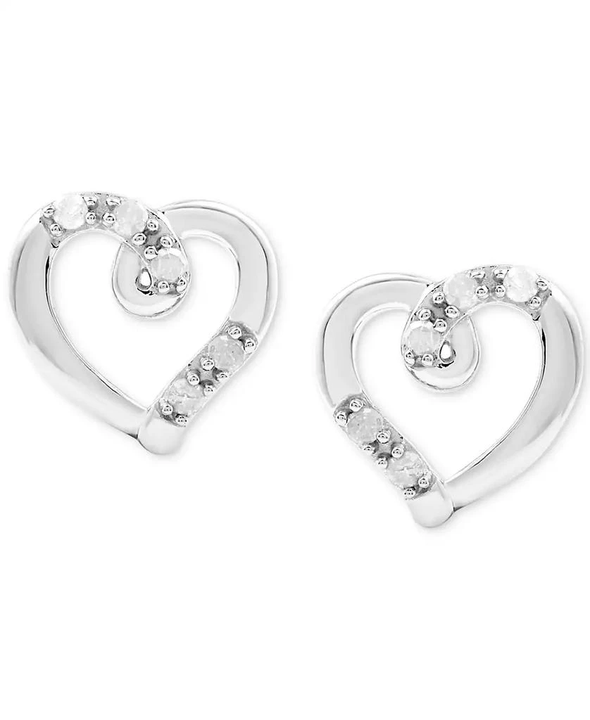 Macy's 2-Pc. Set Diamond Heart Openwork Pendant Necklace & Matching Stud Earrings (1/6 ct. t.w.) in Sterling Silver 4