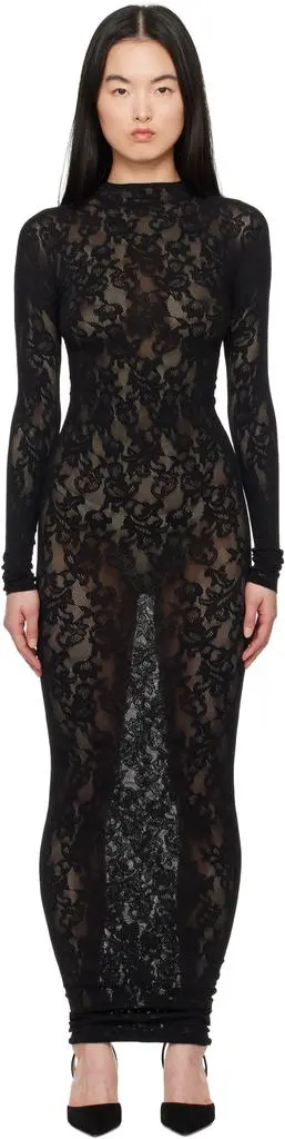 SKIMS Black Knit Lace Turtleneck Maxi Dress - Dresses & Skirts - BeyondStyle SKIMS Black Knit Lace Turtleneck Maxi Dress - Dresses & Skirts - BeyondStyle