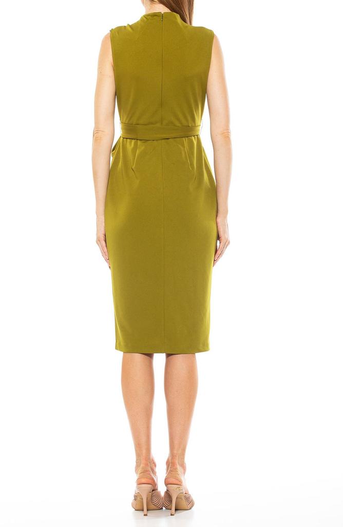 ALEXIA ADMOR Mock Neck Belted Sheath Dress