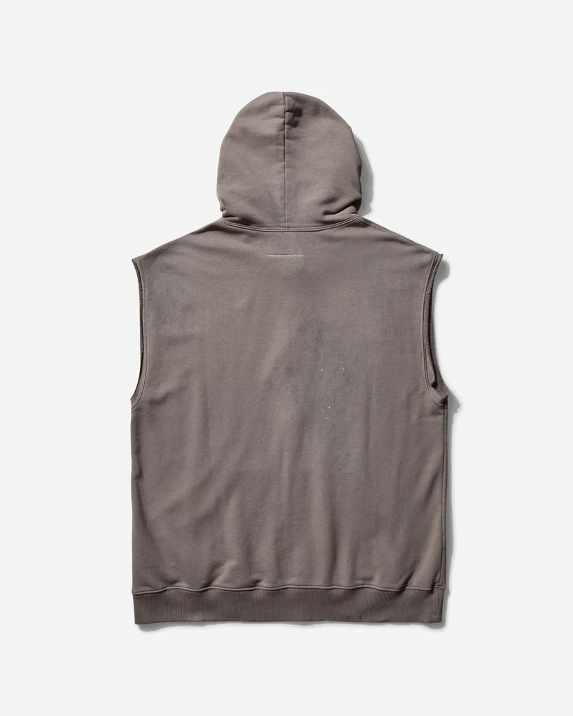 MM6 Men's Sleeveless Zipped Hoodie Taupe 2