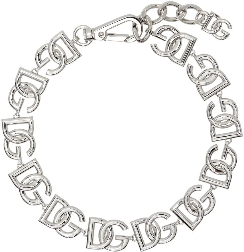 Dolce & Gabbana Silver 'DG' Logo Choker 1