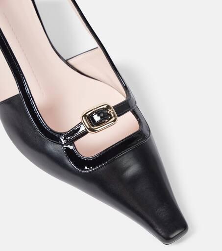 Viv' Canard 55 レザーミュール Roger Vivier | Viv canard 55 black and white sling backs