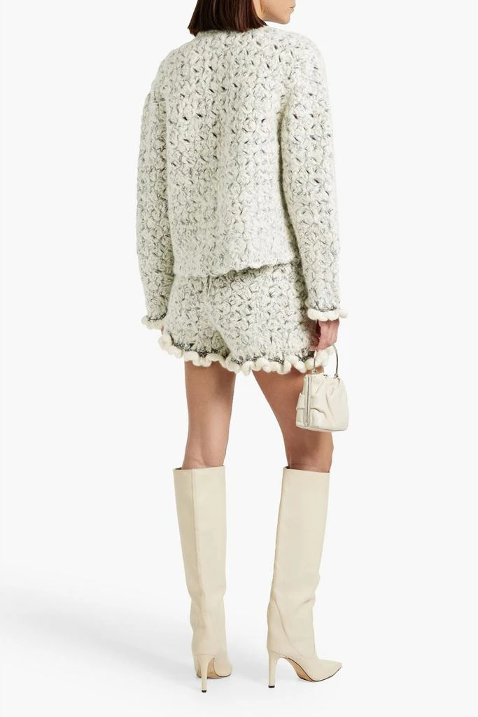Dolce & Gabbana Metallic bouclé-knit cashmere-blend shorts 3