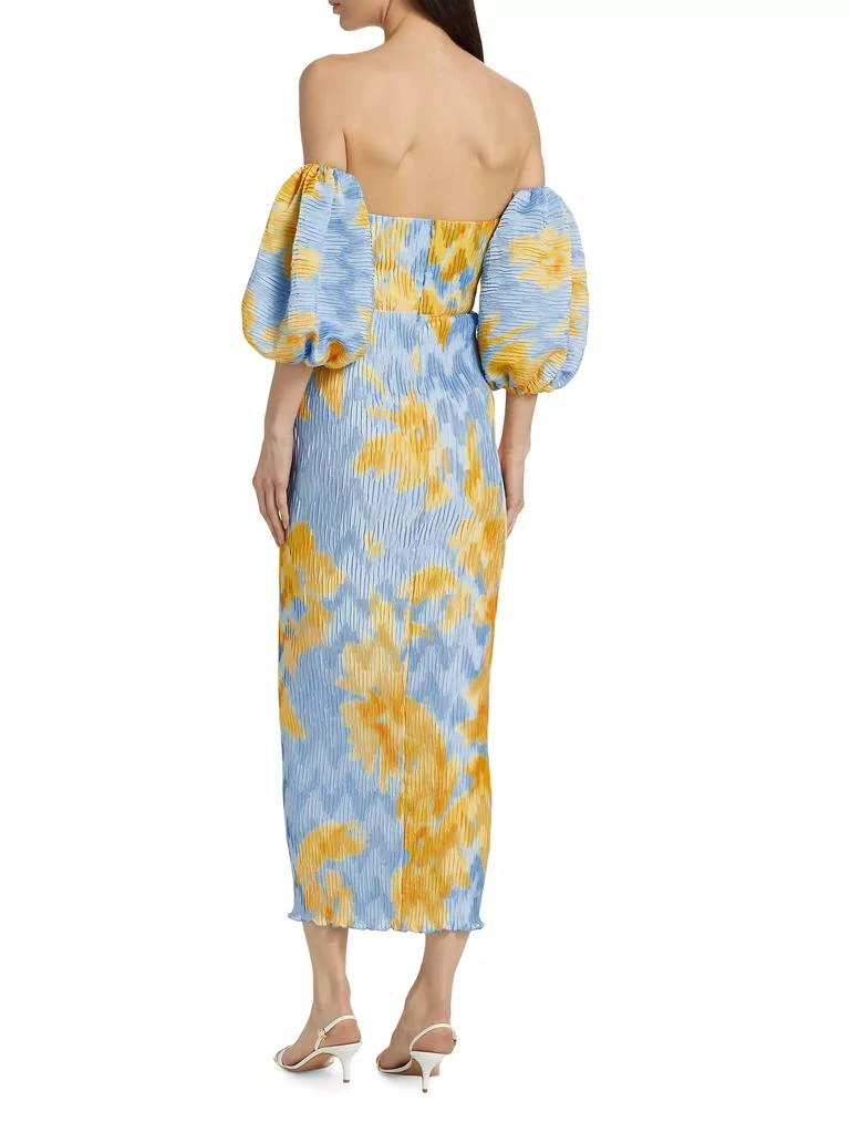 L'Idée Pleated Off-The-Shoulder Midi-Dress 5