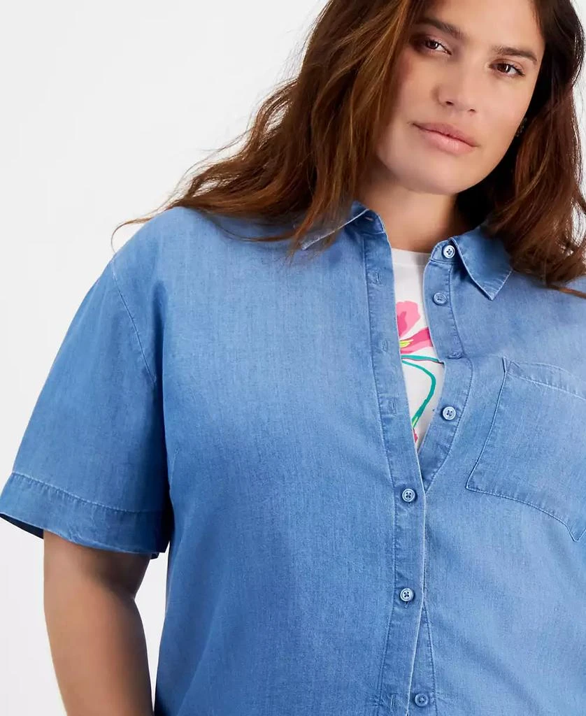 On 34th Trendy Plus Size Button-Down Woven Top, Created for Macy's 3