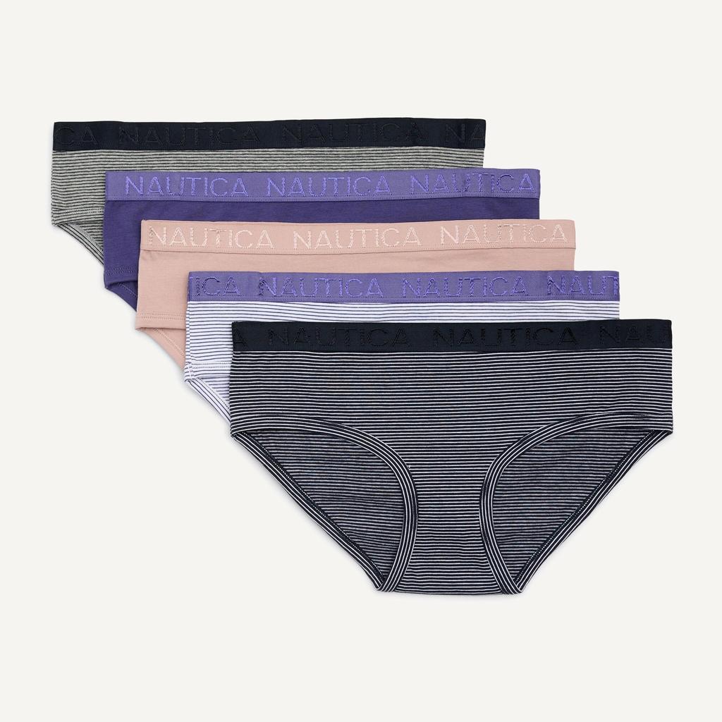 Nautica Womens Stretch-Cotton Hipster Brief, 5-Pack