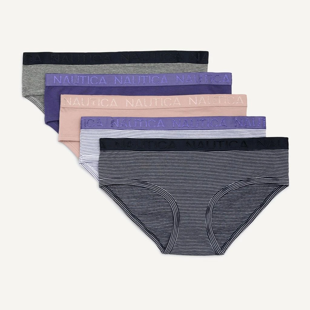 Nautica Womens Stretch-Cotton Hipster Brief, 5-Pack from Premium Outlets
