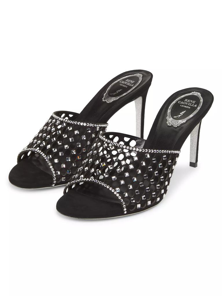 Rene Caovilla Crystal-Embellished 75MM Suede Sandals