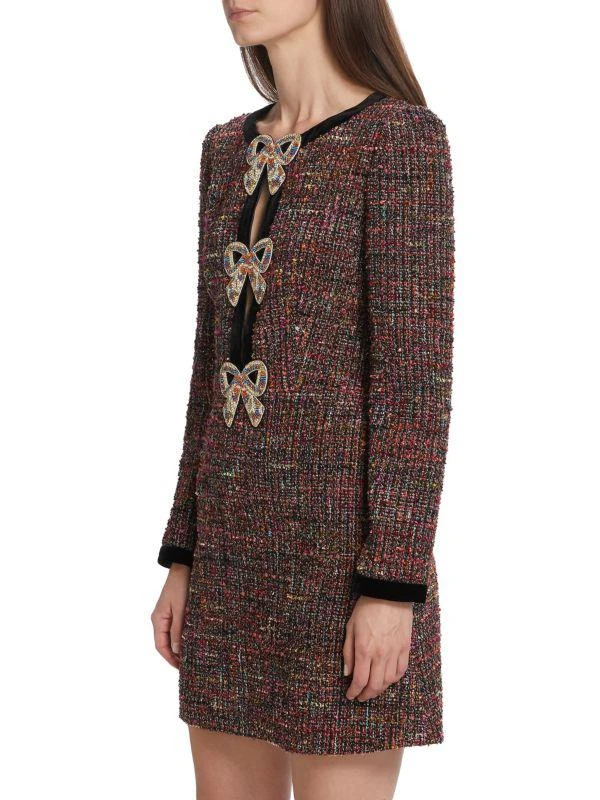 Saloni Camille Bows Tweed Minidress 3