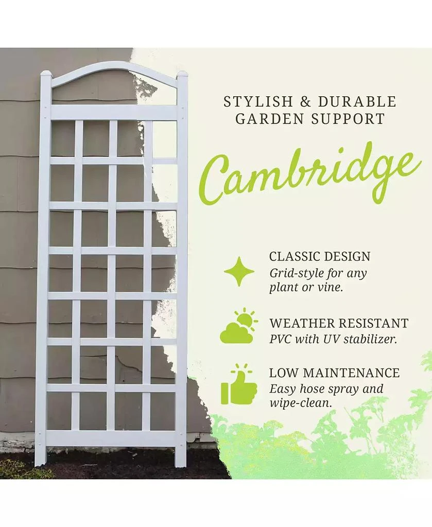 Dura-Trel Inc Dura-Trel Cambridge 28 x 75 Inch PVC Vinyl Outdoor Garden Patio Trellis, White 4