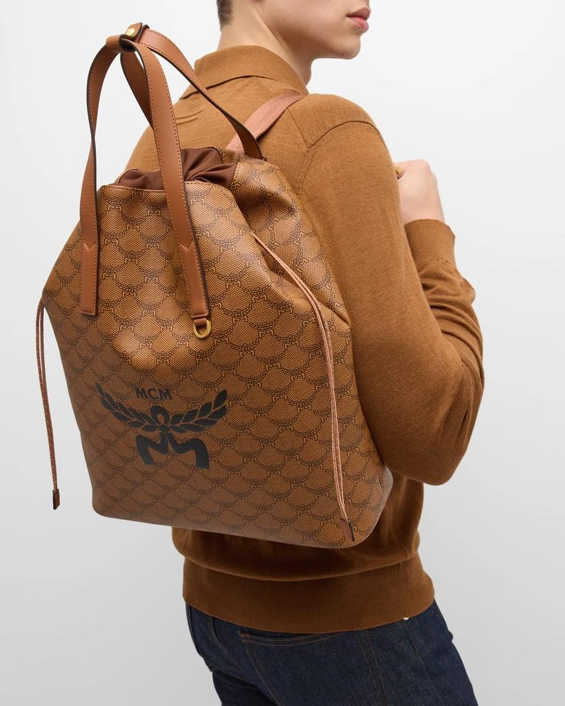 MCM Men's Lauretos Himmel Drawstring Backpack 4