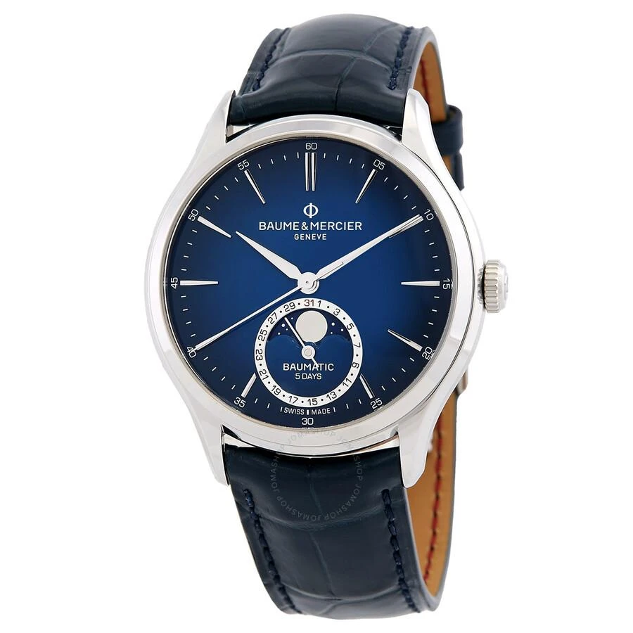Baume Et Mercier Clifton Automatic Moon Phase Blue Dial Men's Watch M0A10756 1