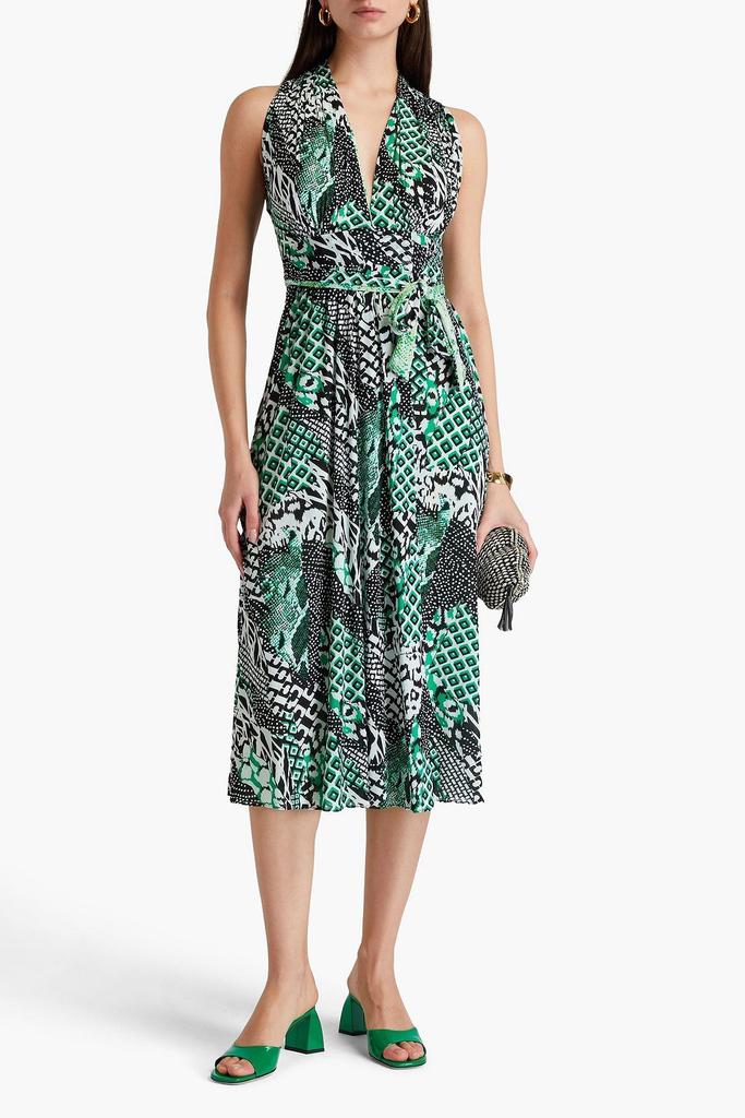 Diane von Furstenberg Pia reversible printed stretch-mesh midi wrap dress