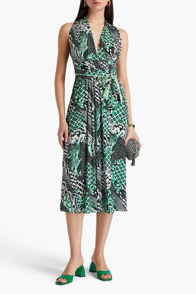 Diane von Furstenberg Pia reversible printed stretch-mesh midi wrap dress 2