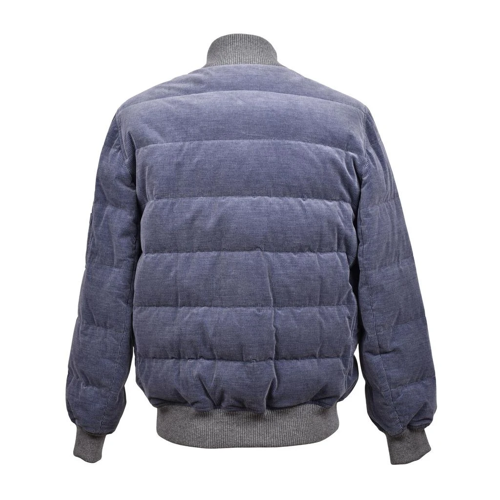 Brunello Cucinelli Mens Cashmere Bomber Jacket in Blue 3