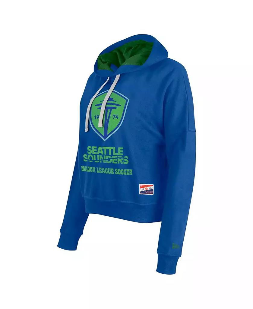 5th & Ocean by New Era Women's Blue Seattle Sounders FC Throwback Pullover Hoodie