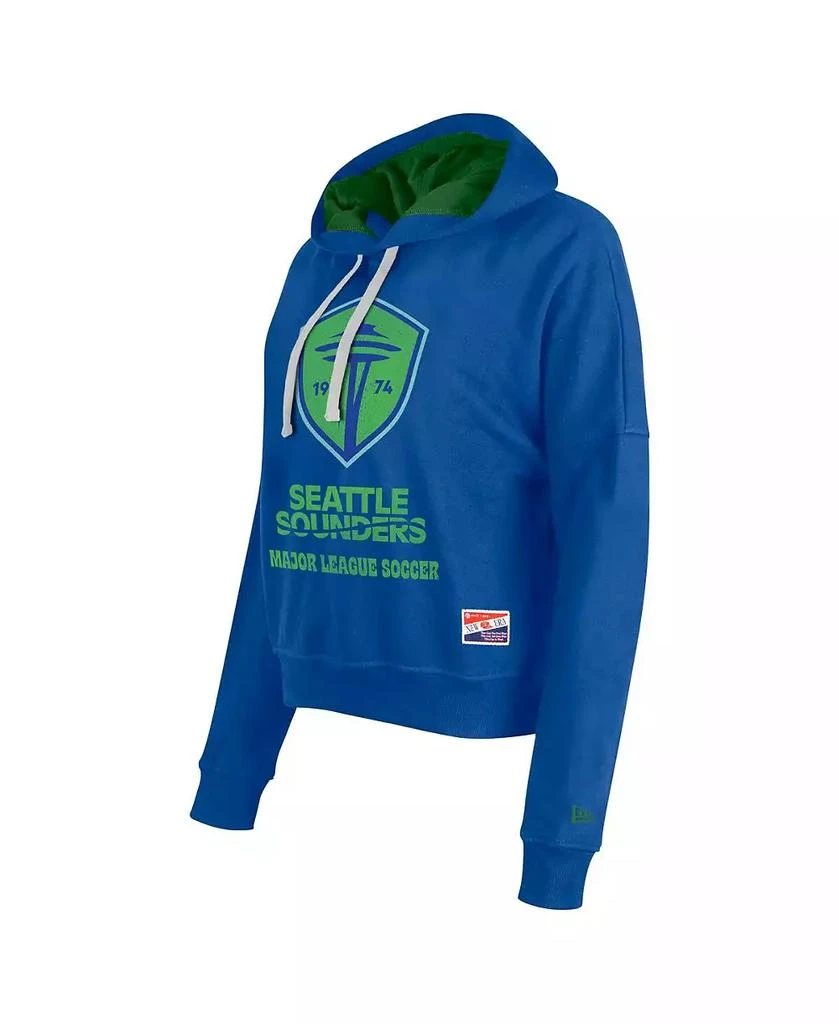 5th & Ocean by New Era Women's Blue Seattle Sounders FC Throwback Pullover Hoodie 2