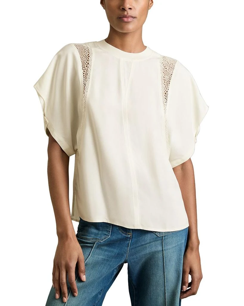 REISS Harlowe Lace Inset Tee 1