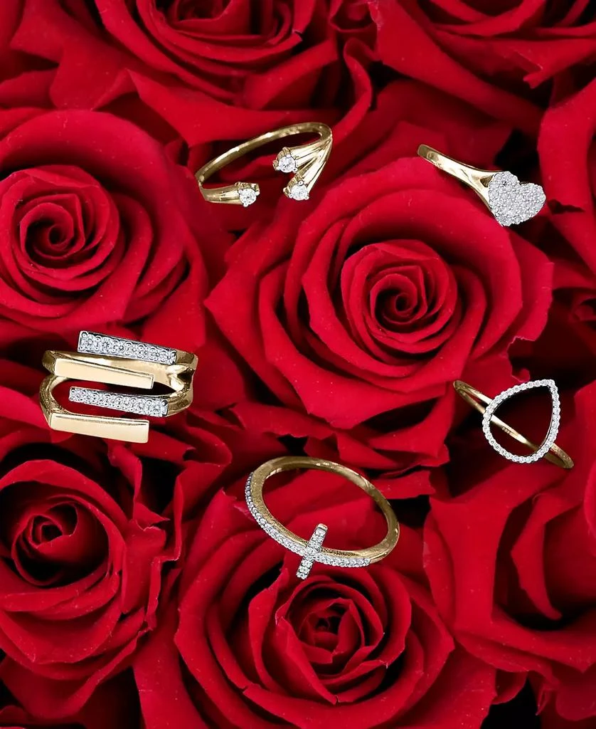 Wrapped Diamond MultiRow Wrap Ring (1/4 ct. t.w.) in 10k Gold, Created for Macy's 3
