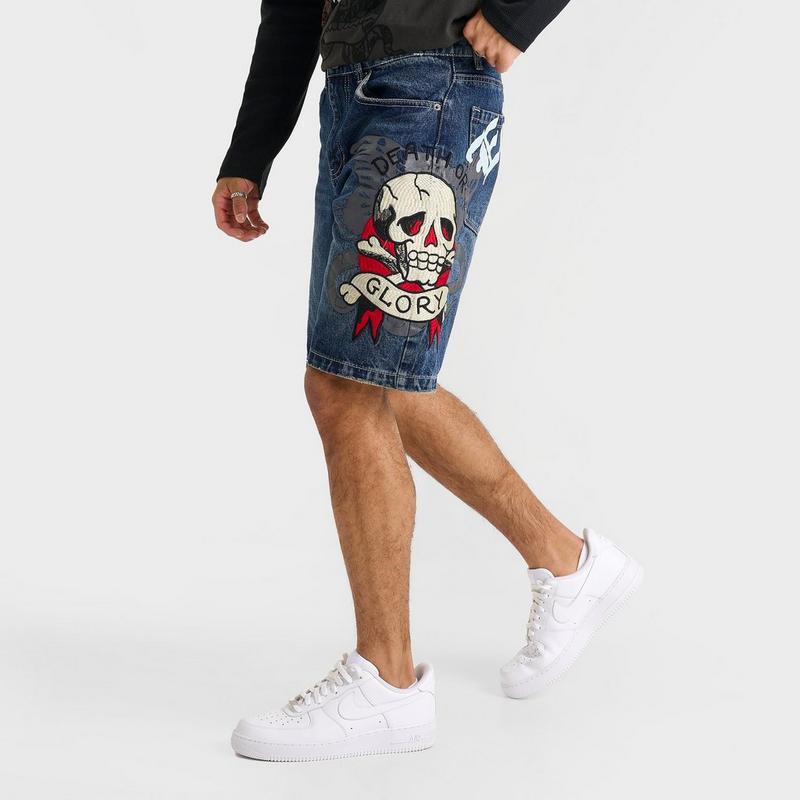 Men's Ed Hardy Death or Glory Denim Shorts – On Sale Now