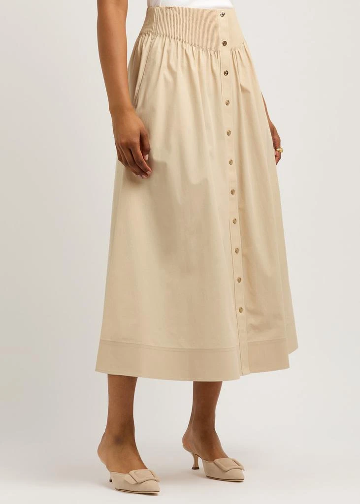 Tory Burch Stretch-cotton poplin midi skirt 2