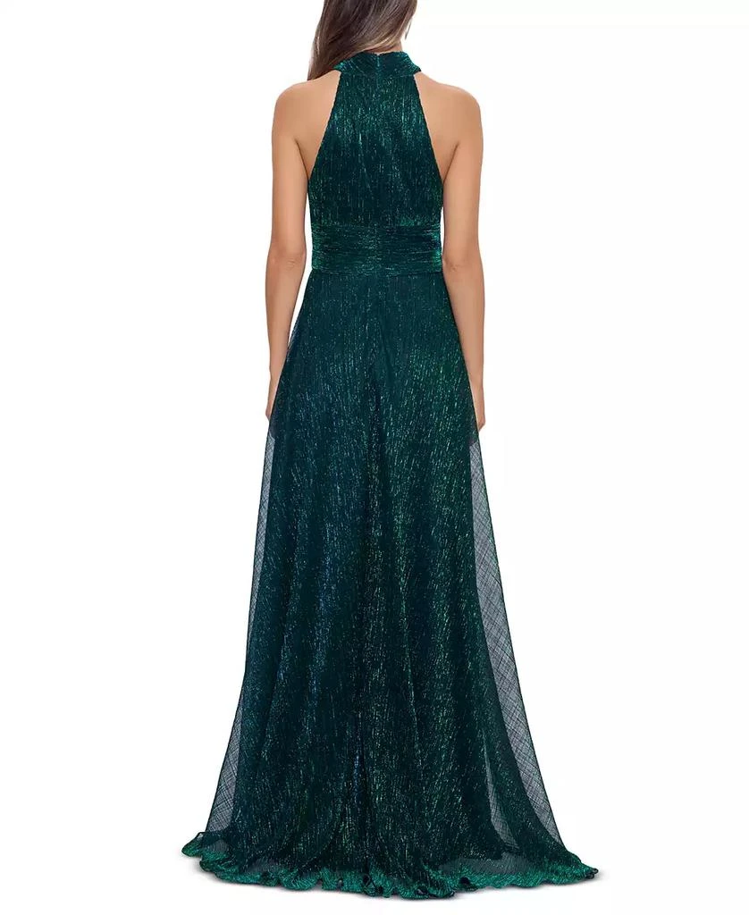 Betsy & Adam Metallic Halter Gown 2
