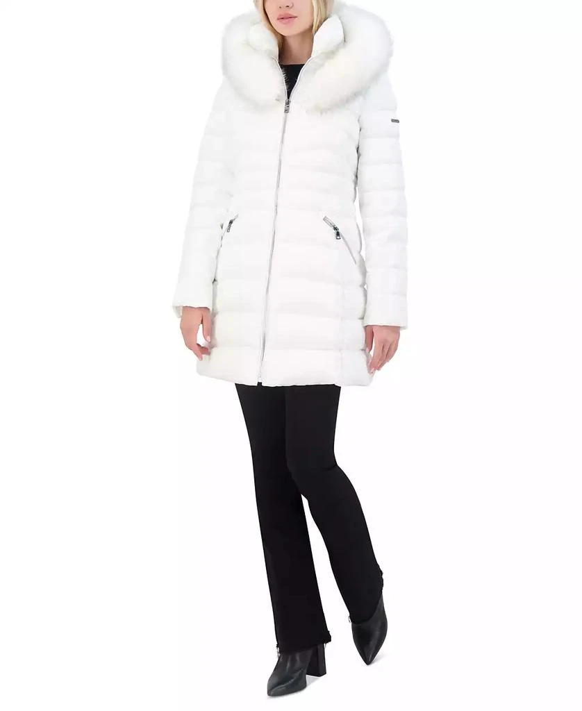 Laundry by Shelli Segal Women's Faux-Fur-Trim Hooded Puffer Coat 5