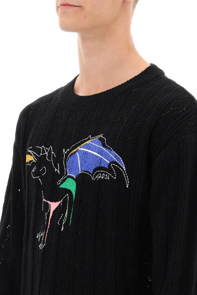 ANDERSSON BELL dragon pointelle knit sweater 4