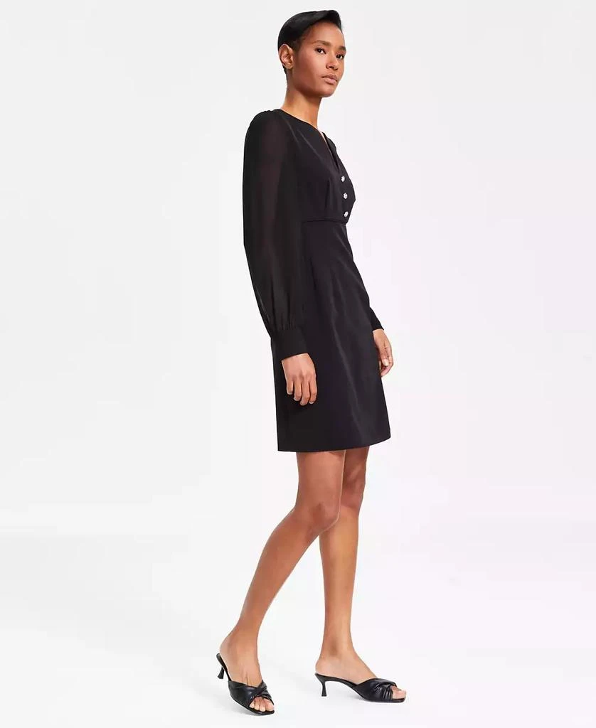 Anne Klein Women's Long-Sleeve Button Shift Dress 2