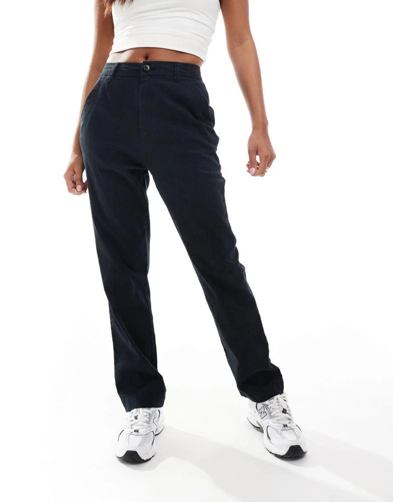 ASOS ASOS DESIGN Petite chino trouser in black 2