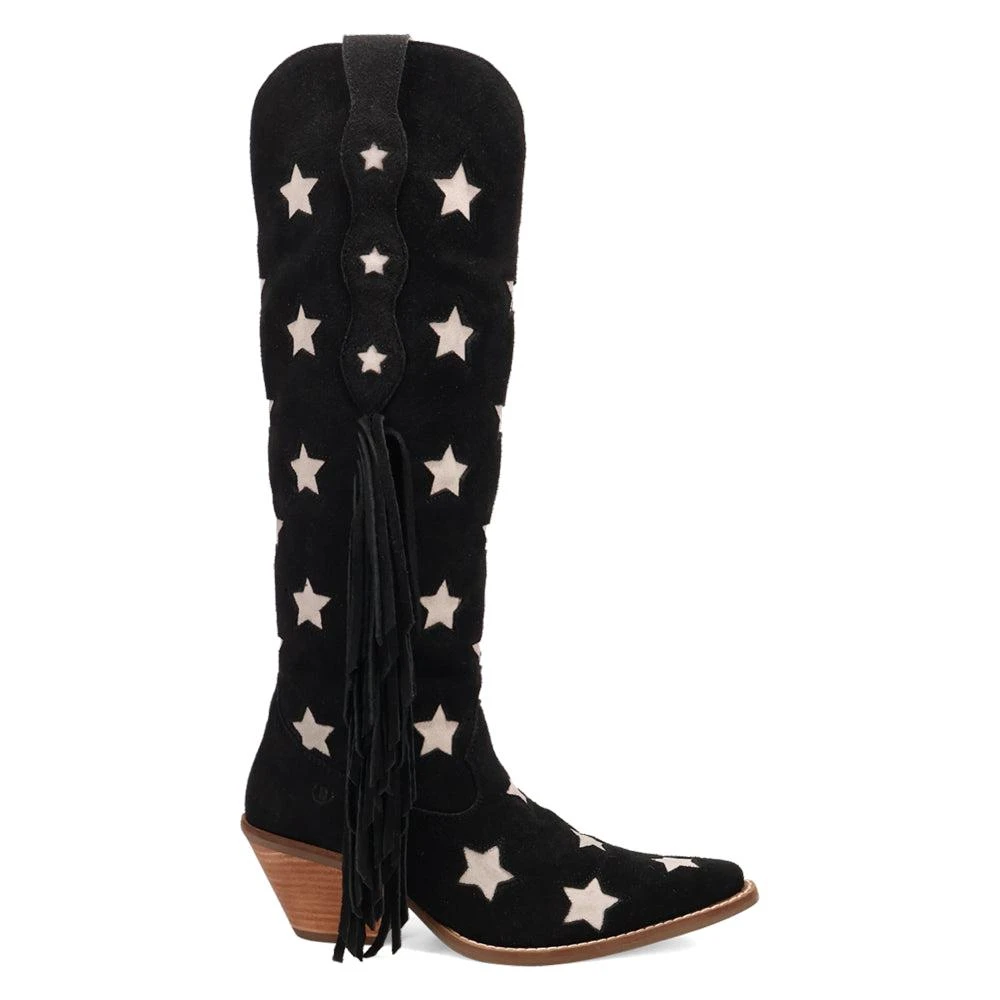 Dingo Super Star Fringe Tooled Inlay Snip Toe Cowboy Boots 1