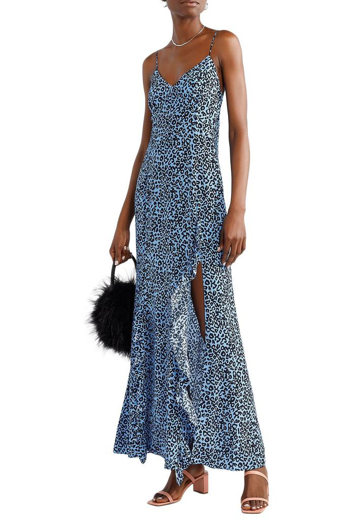 LES RÊVERIES Ruffled leopard-print silk crepe de chine maxi dress