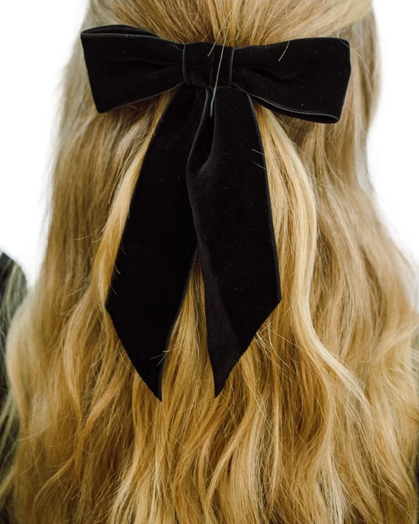 Jennifer Behr Wide Velvet Bow Barrette 2
