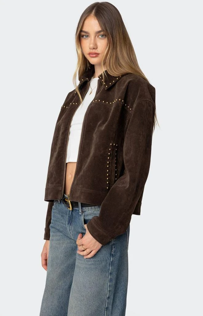 Edikted Memphis Studded Faux Suede Jacket 3