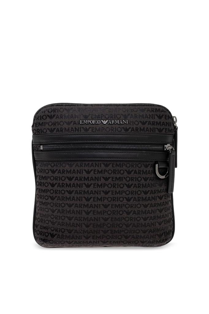 Emporio Armani monogram messenger bag - men - - - Black