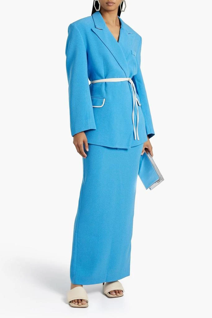 Paris Georgia Max leather-trimmed crepe blazer 2