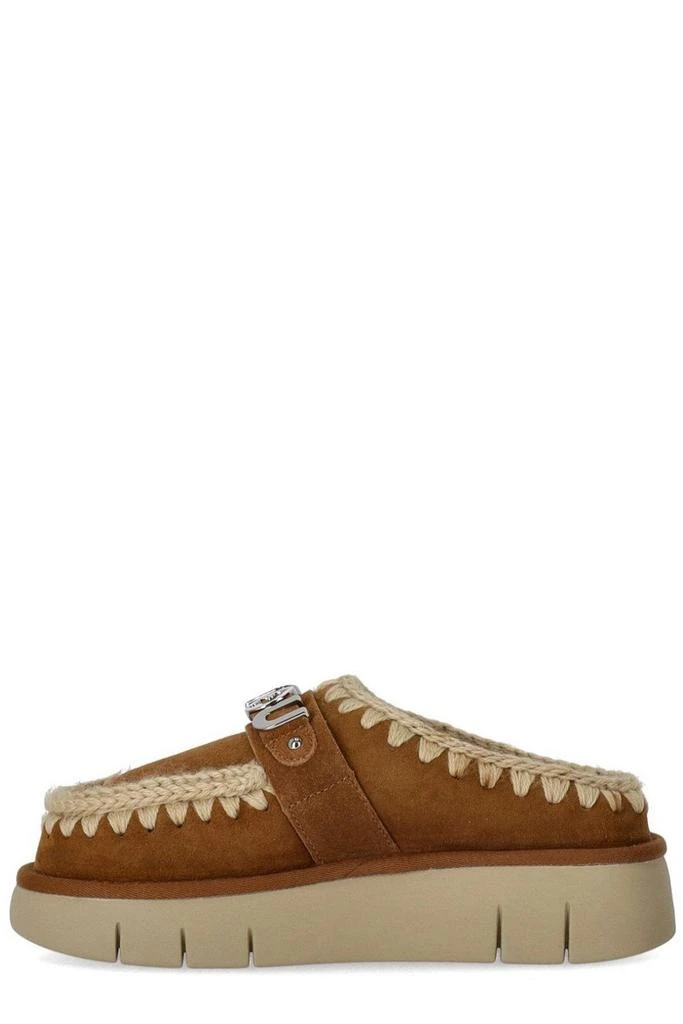 Mou Mou Logo-Lettering Round-Toe Slippers 2