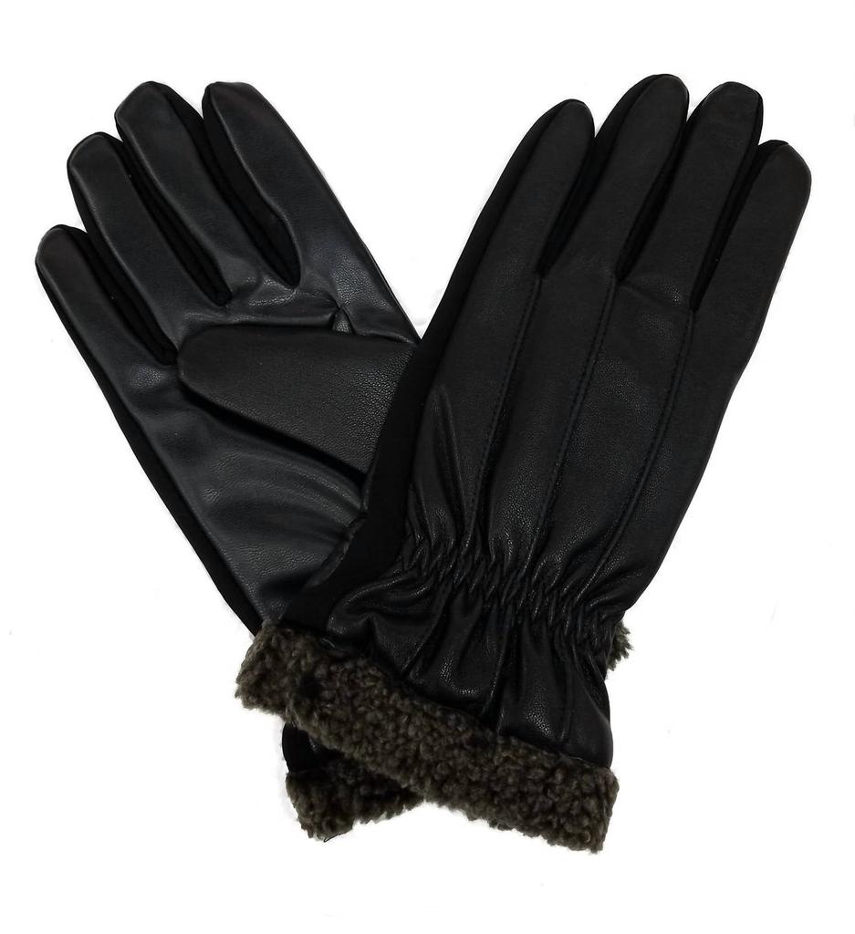Isotoner Men's Signature SmartTouch Dress Faux Fur Cuff Gloves