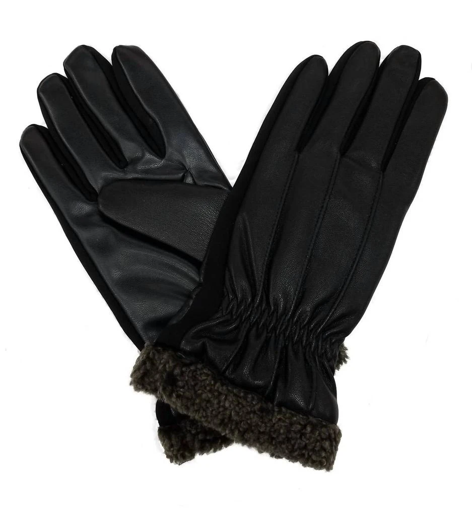 Isotoner Men's Signature SmartTouch Dress Faux Fur Cuff Gloves 1