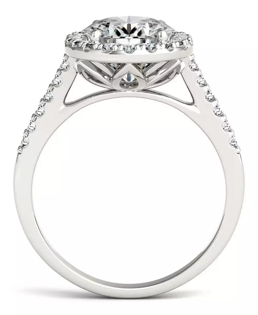 Charles & Colvard Moissanite Oval Halo Ring (3-1/2 ct. tw. Diamond Equivalent) in 14k White Gold 4