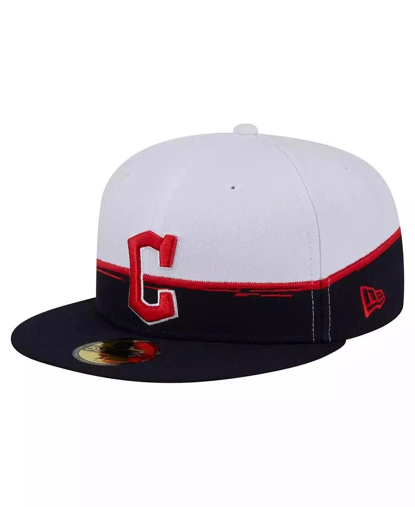 New Era Men's Navy/White Cleveland Guardians Paint Stroke 59FIFTY ...