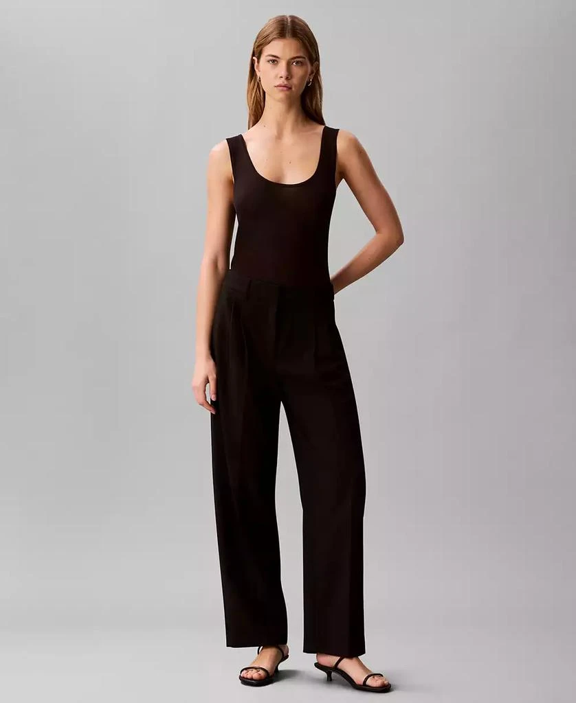 Calvin Klein Women
s Pleated High Rise Wide Leg Pants 5