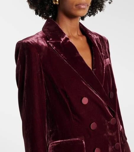 VERONICA BEARD Ellette double-breasted velvet blazer 4