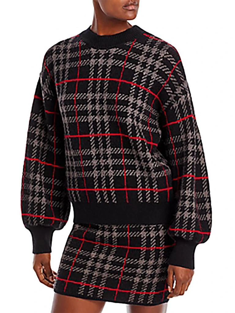 En Saison Womens Plaid Crewneck Pullover Sweater 1