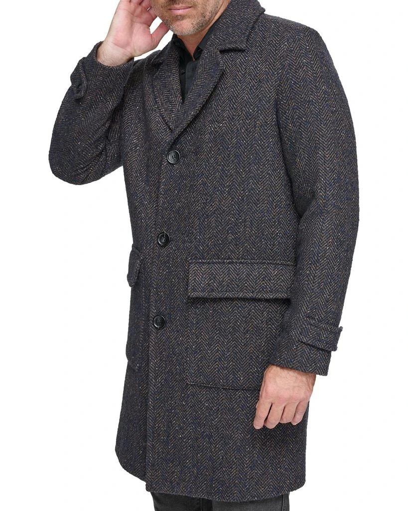 Andrew Marc Wexford Textured Herringbone Relaxed Fit Long Overcoat 1