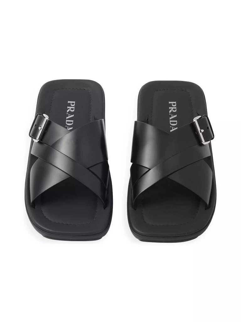 Prada Brushed Leather Slides 3