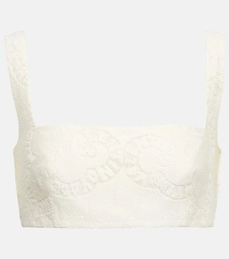 Valentino Embroidered cotton-blend bralette 1