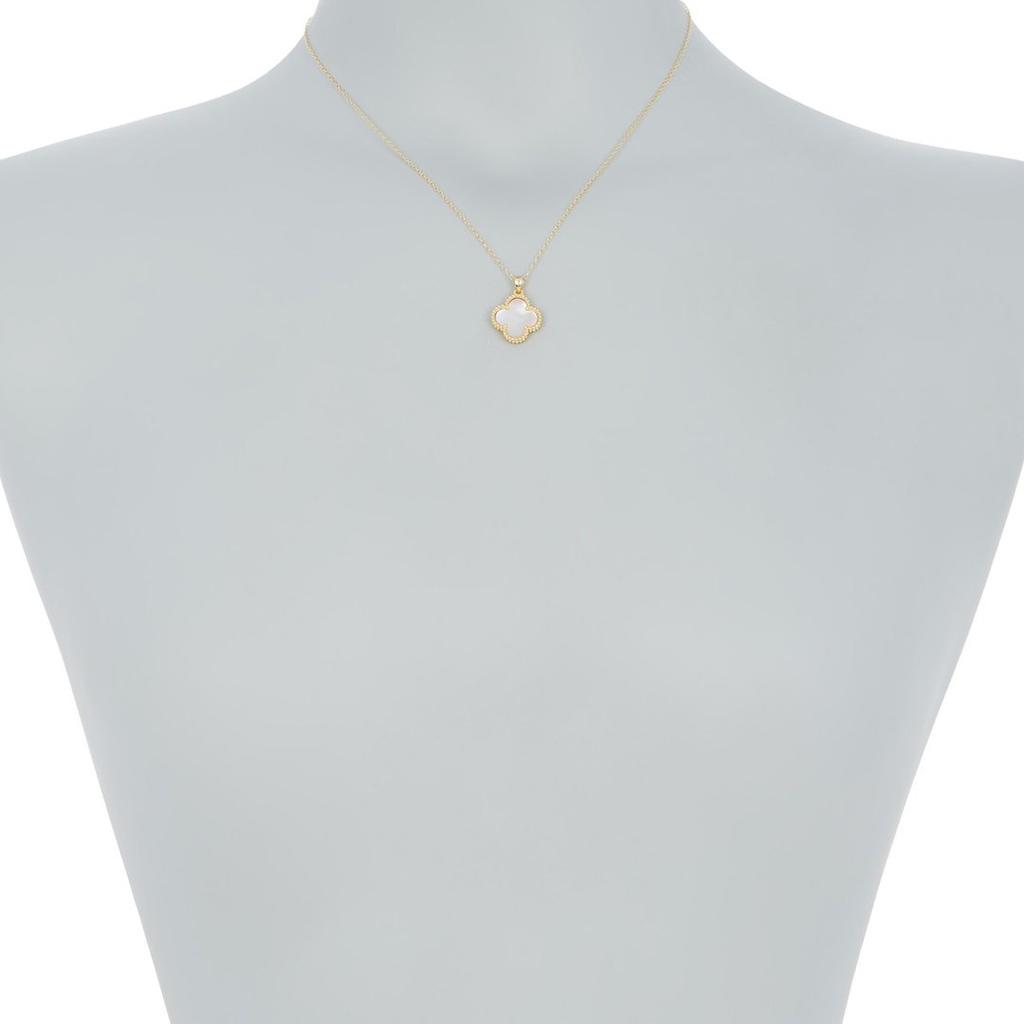 ADORNIA Adornia Pink Quatrefoil Necklace gold