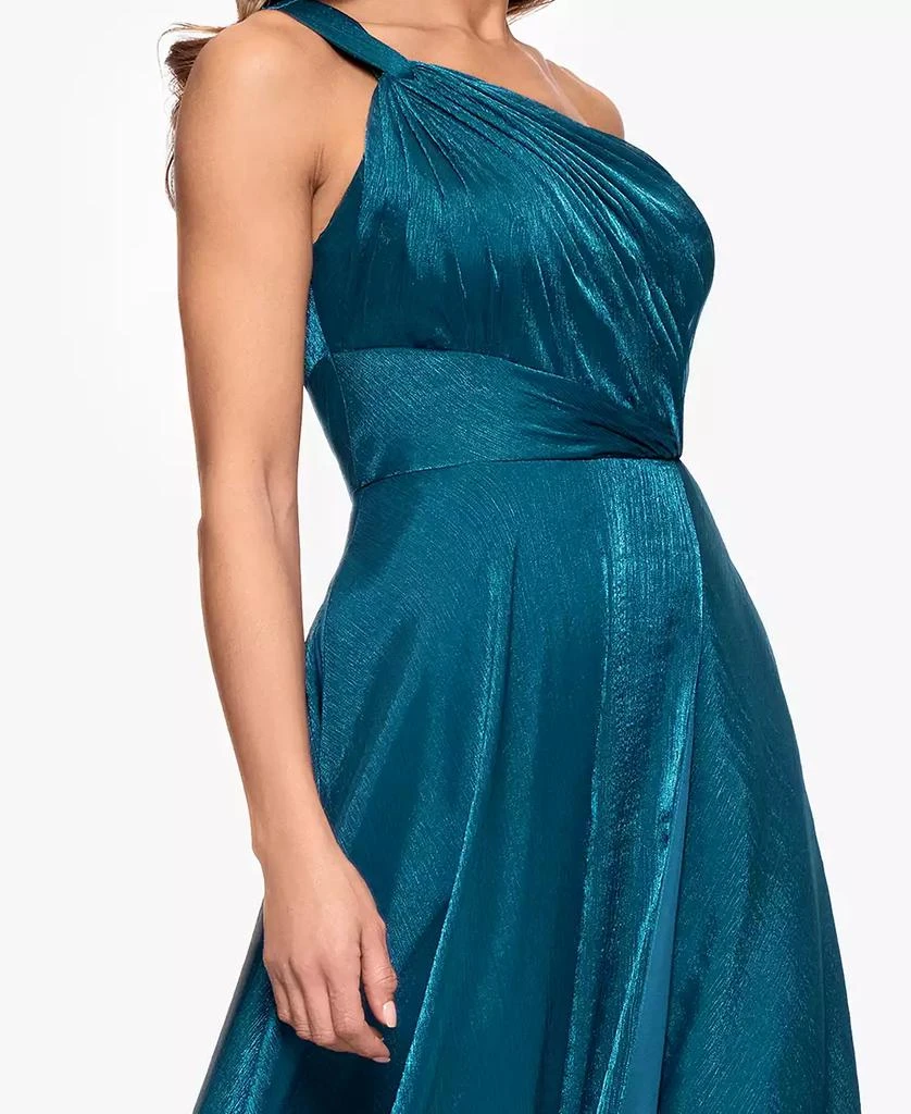 xscape green one shoulder dress Emerald Green One Shoulder Ruched Maxi Dress main image 1